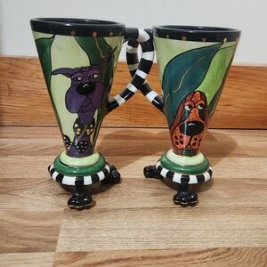 Vintage 2002 SWAK Ceramic Mug Lynda Corneille Set Of 2